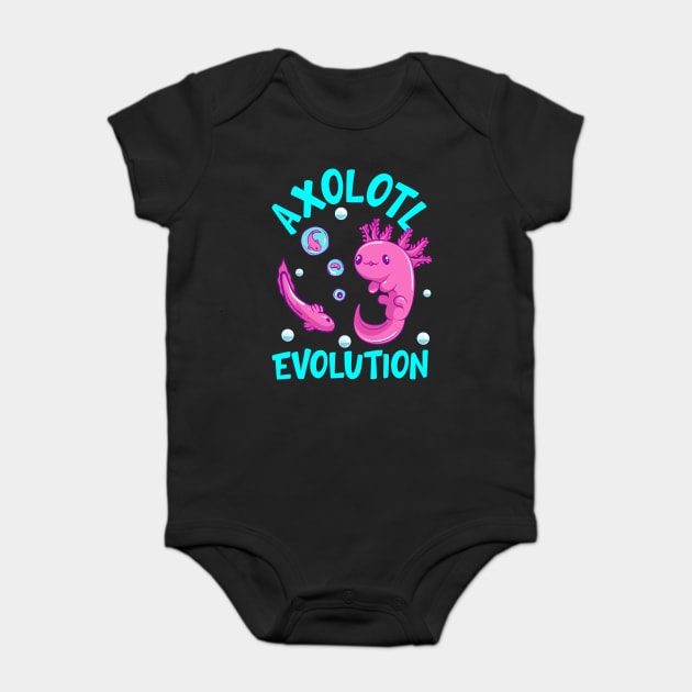 Funny Axolotl Lover Mexican Salamander Evolution Baby Bodysuit by creative